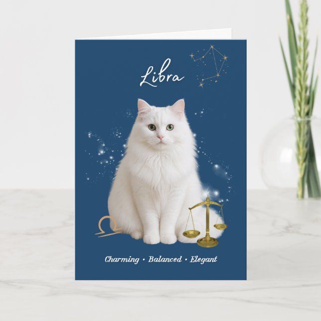 Libra Cat Birthday Card (Front)