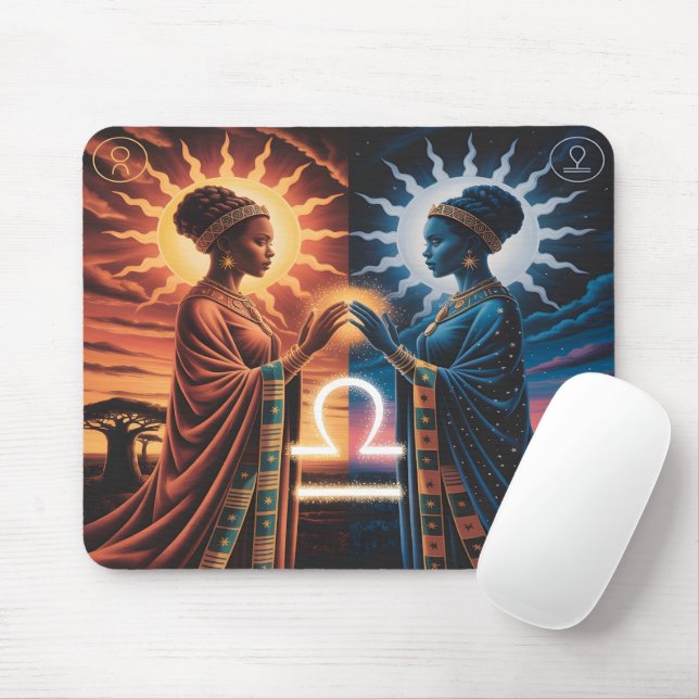 Libra Celestial Sisters Mouse Mat (With Mouse)