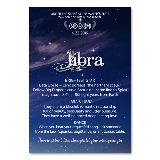 Libra Centerpiece Table Card (Front)