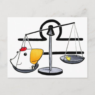 Libra Chicken Postcard