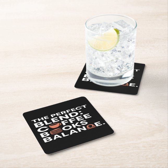 Libra Coffee Books Balance Paper Coaster (Insitu)