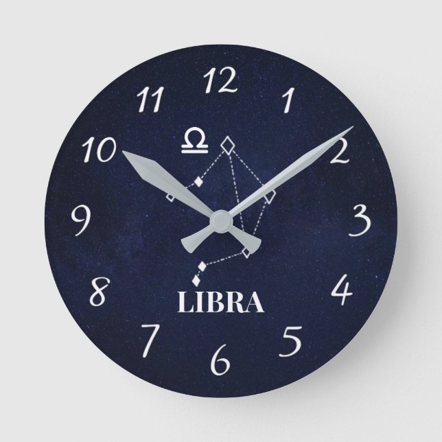 Libra Constellation Acrylic Wall Clock (Front)
