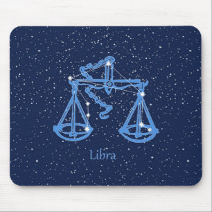Libra Constellation and Zodiac Sign with Stars Mouse Mat