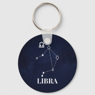 Libra Constellation Button Keychain