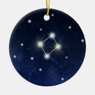 Libra Constellation   Custom Name Ceramic Tree Decoration