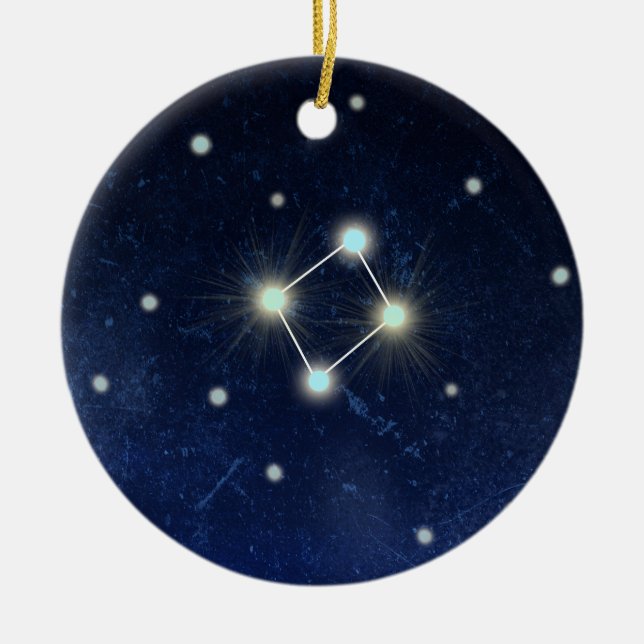 Libra Constellation | Custom Name Ceramic Tree Decoration (Front)