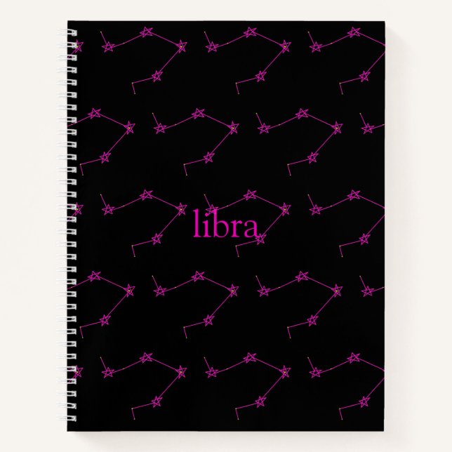 Libra Constellation Hardcover Spiral Sketchbook Notebook (Front)