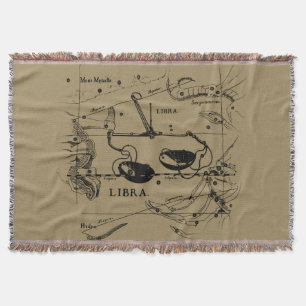 Libra Constellation Hevelius 1690 Decor Throw Blanket