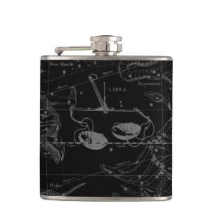 Libra Constellation Hevelius circa 1690 Hip Flask