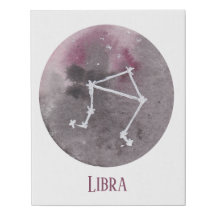 Libra constellation purple watercolor