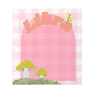 Libra Cottagecore Whimsical Fairy Mushroom Design Notepad