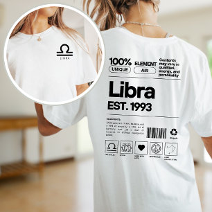 Libra Custom Zodiac Astrology Birthday October T-Shirt