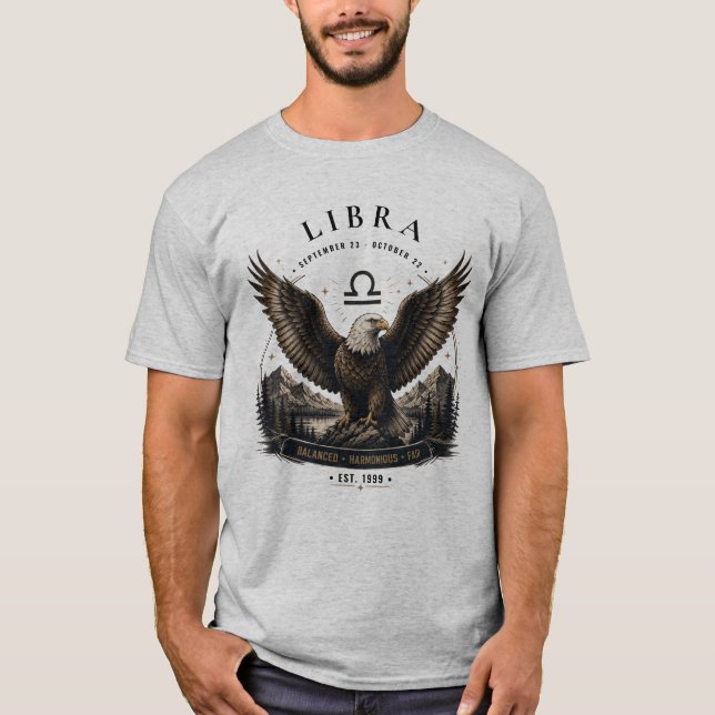 Libra Eagle Zodiac Men's T-Shirt (Front)