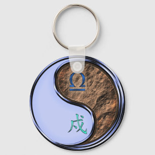 Libra & Earth Dog Key Ring