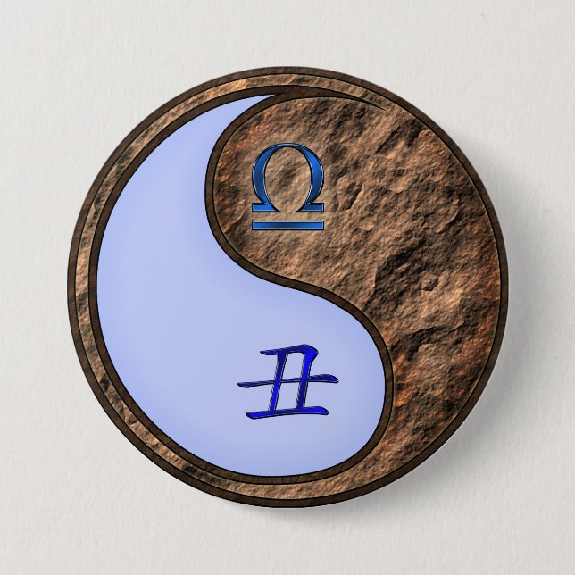 Libra & Earth Ox 7.5 Cm Round Badge (Front)