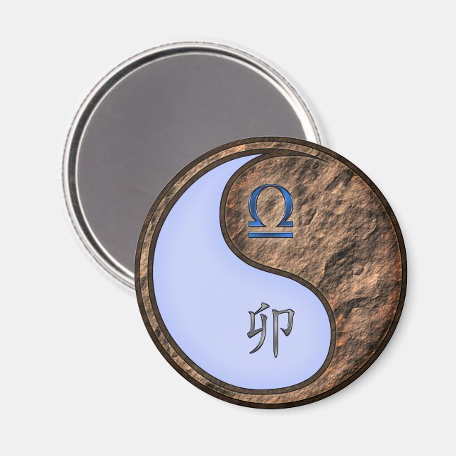 Libra & Earth Rabbit Magnet (Front/Back)