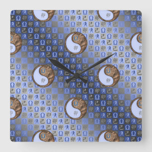 Libra & Earth Rabbit Square Wall Clock