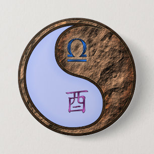 Libra & Earth Rooster 7.5 Cm Round Badge
