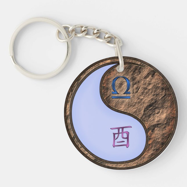 Libra & Earth Rooster Key Ring (Front)