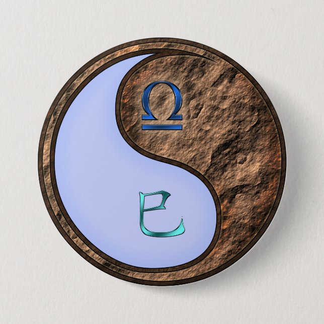 Libra & Earth Snake 7.5 Cm Round Badge (Front)