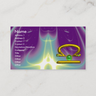 LIBRA , Emerald bright vibrant yellow black green Business Card