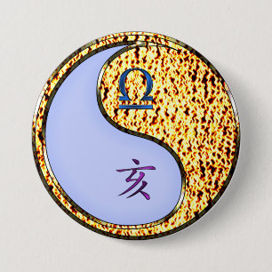 Libra & Fire Boar 7.5 Cm Round Badge