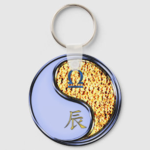 Libra & Fire Dragon Key Ring