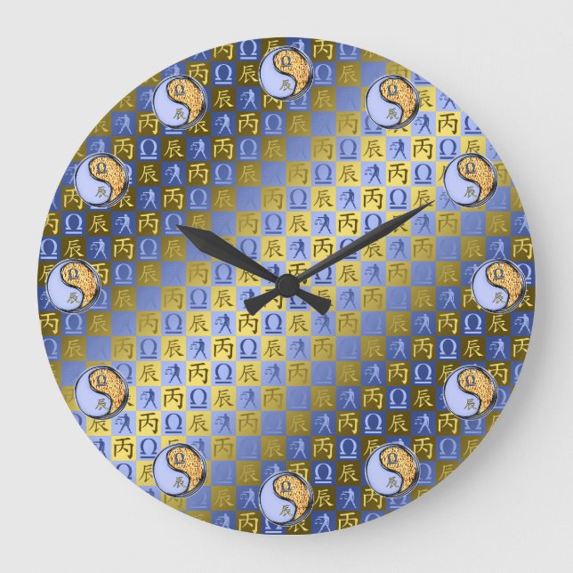 Libra & Fire Dragon Large Clock (Front)