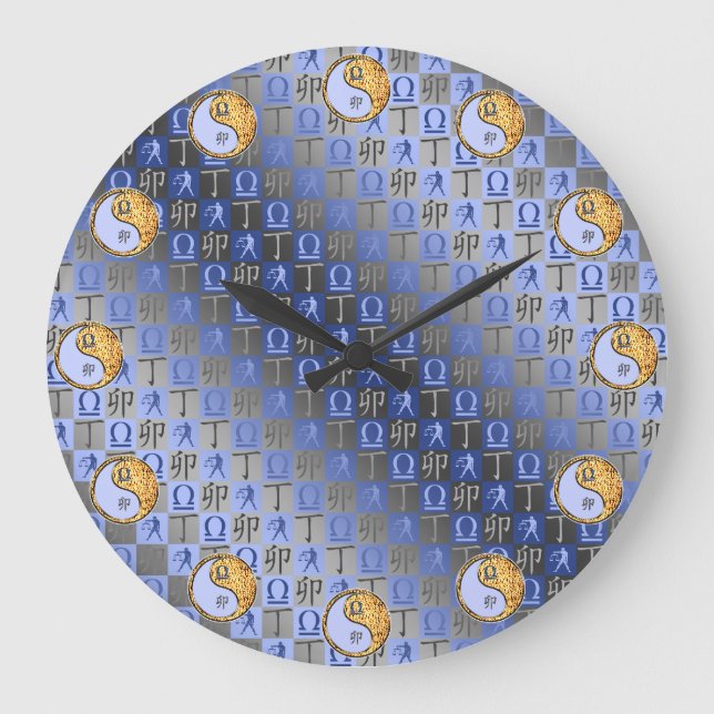 Libra & Fire Rabbit Large Clock (Front)