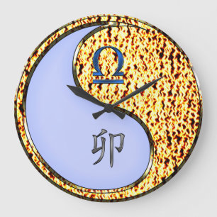 Libra & Fire Rabbit Large Clock