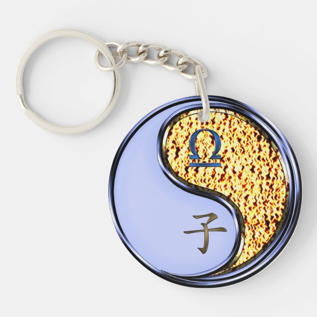 Libra & Fire Rat Key Ring (Front)