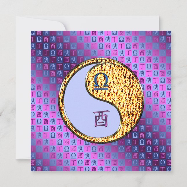 Libra & Fire Rooster Card (Front)
