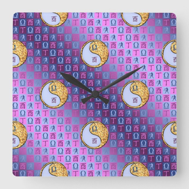 Libra & Fire Rooster Wall Clock (Front)