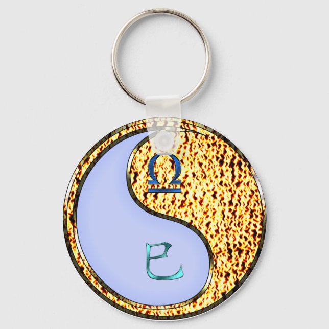Libra & Fire Snake Key Ring (Front)