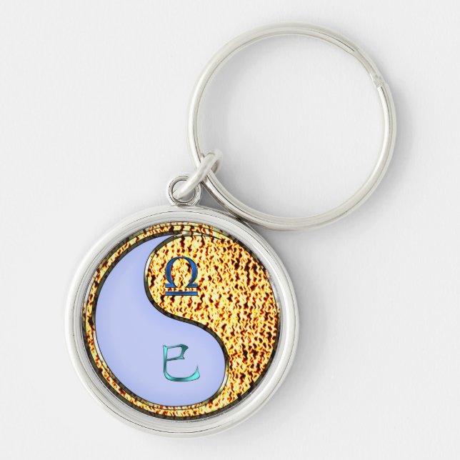 Libra & Fire Snake Key Ring (Front)