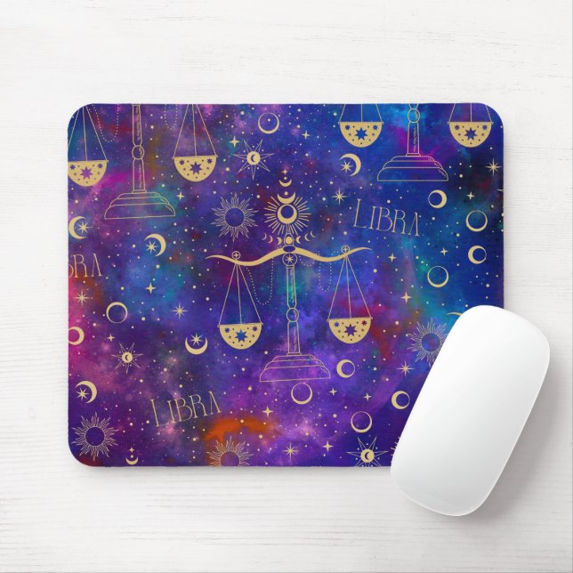 Libra Galaxy Mouse Mat (With Mouse)