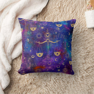 Libra Galaxy Throw Pillow