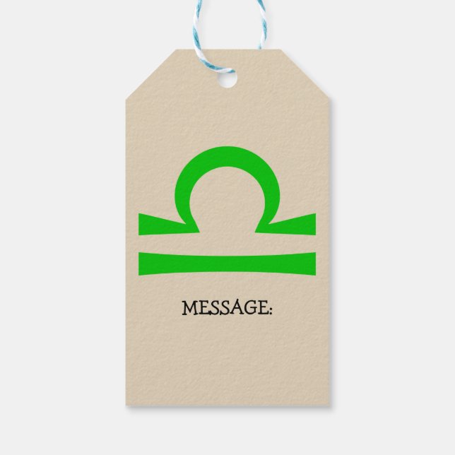 Libra Gift Tags (Back)