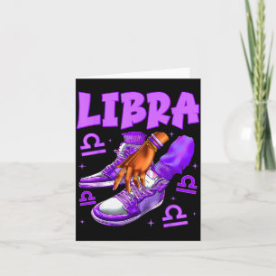 Libra Girl Birthday Black Woman Sneakers Zodiac Si Card