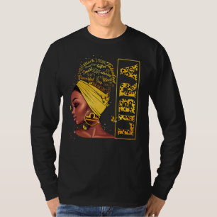 Libra Girl Birthday Leopard Melanin Afro Black Que T-Shirt