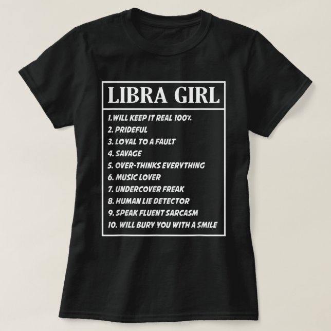 Libra Girl For Women T-Shirt (Design Front)
