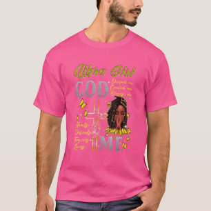 Libra Girl God Blesses Me Black Girl Magic Afro Me T-Shirt