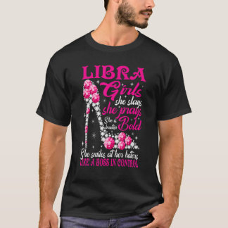 Libra Girl Like A Boss In Control Diamond Shoes T-Shirt