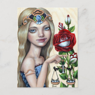 Libra Girl Postcard