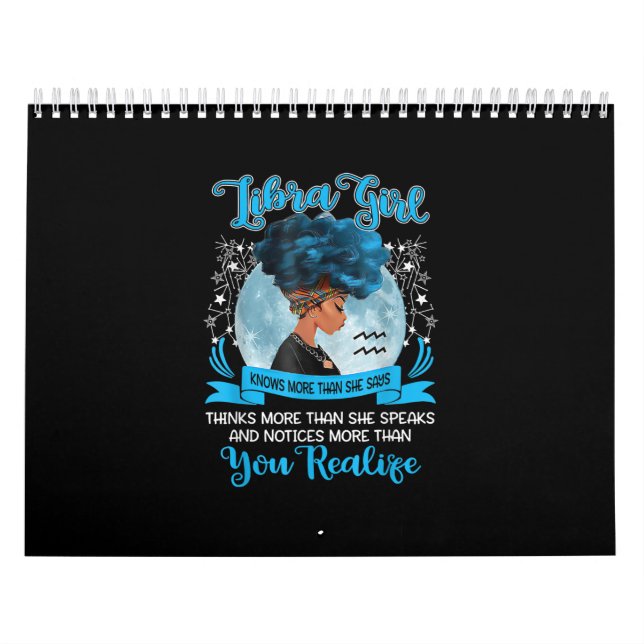 Libra Girl Zodiac Birthday September or October Calendar (Cover)