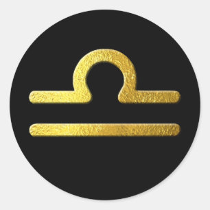 Libra Gold Classic Round Sticker
