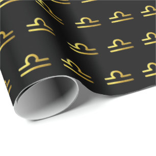 Libra Gold Wrapping Paper