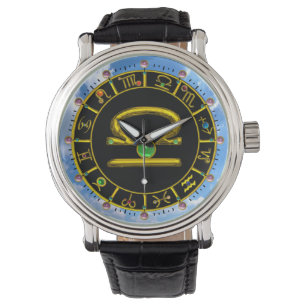 LIBRA GOLD ZODIAC BIRTHDAY JEWEL, Astrology Chart Watch