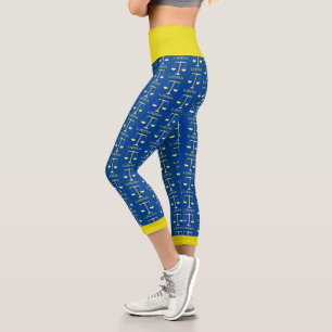 Libra Golden Scales Star Sign Capri Leggings