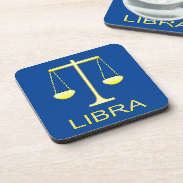 Libra Golden Scales Star Sign Coaster (Left Side)